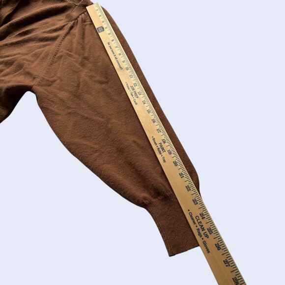 Ann Taylor L Minimalist Cardigan Brown Oversized Button Front Y2K - Picture 5 of 6